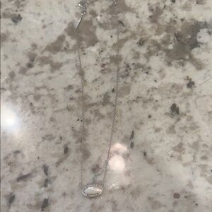 Kendra Scott Silver Necklace with Clear Stone